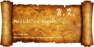 Mellári Kunó névjegykártya